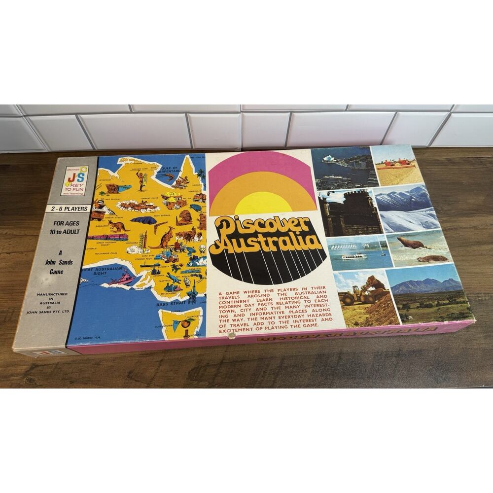RARE John Sands Discover Australia Board Game 1974 99% Complete